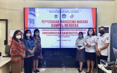 Penyerahan Mahasiswa Magang Kampus Merdeka di Dinas Pendidikan dan Kebudayaan Tomohon